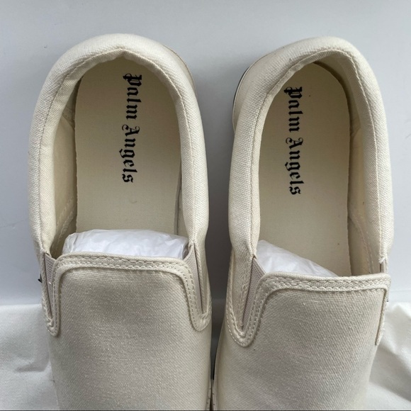 Palm angels women's off-white square low top vulcanized sneakers 40 10 slip on - Picture 7 of 15